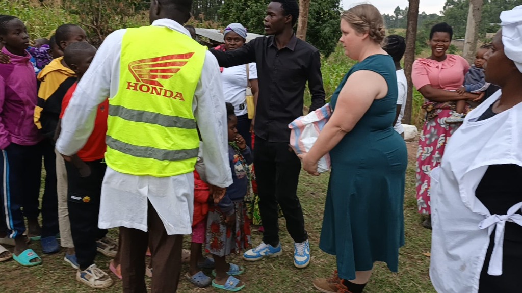 Distribution of supplies to the less fortunate during outreach